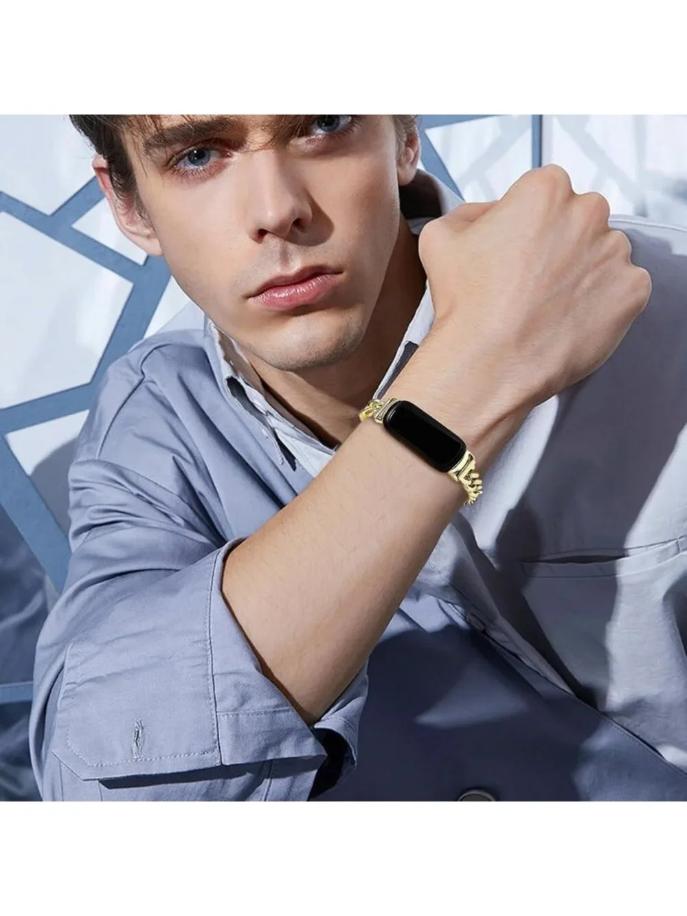 Stylish Adjustable Metal Chain Band for Fitbit Inspire 3 - Stainless Steel